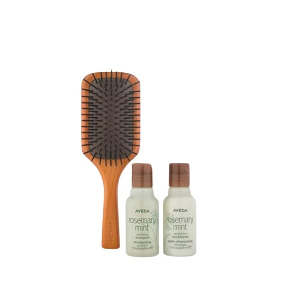 Aveda travel size Rosemary Mint Shampoo, Conditioner and brush set - Picture 2 of 8